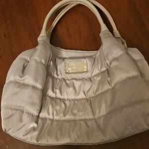 Kate Spade Cream Shoulder Bag with Metallic Accents